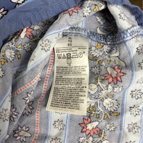 Old Navy Size XL Plus Size Blue, Pink, Floral Paisley Dress V neck Midi/Maxi - Picture 11 of 14